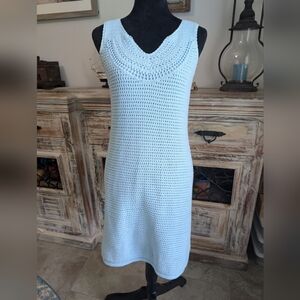 Athleta "Kirra" Crochet Sleeveless Dress, Blue, Size Medium